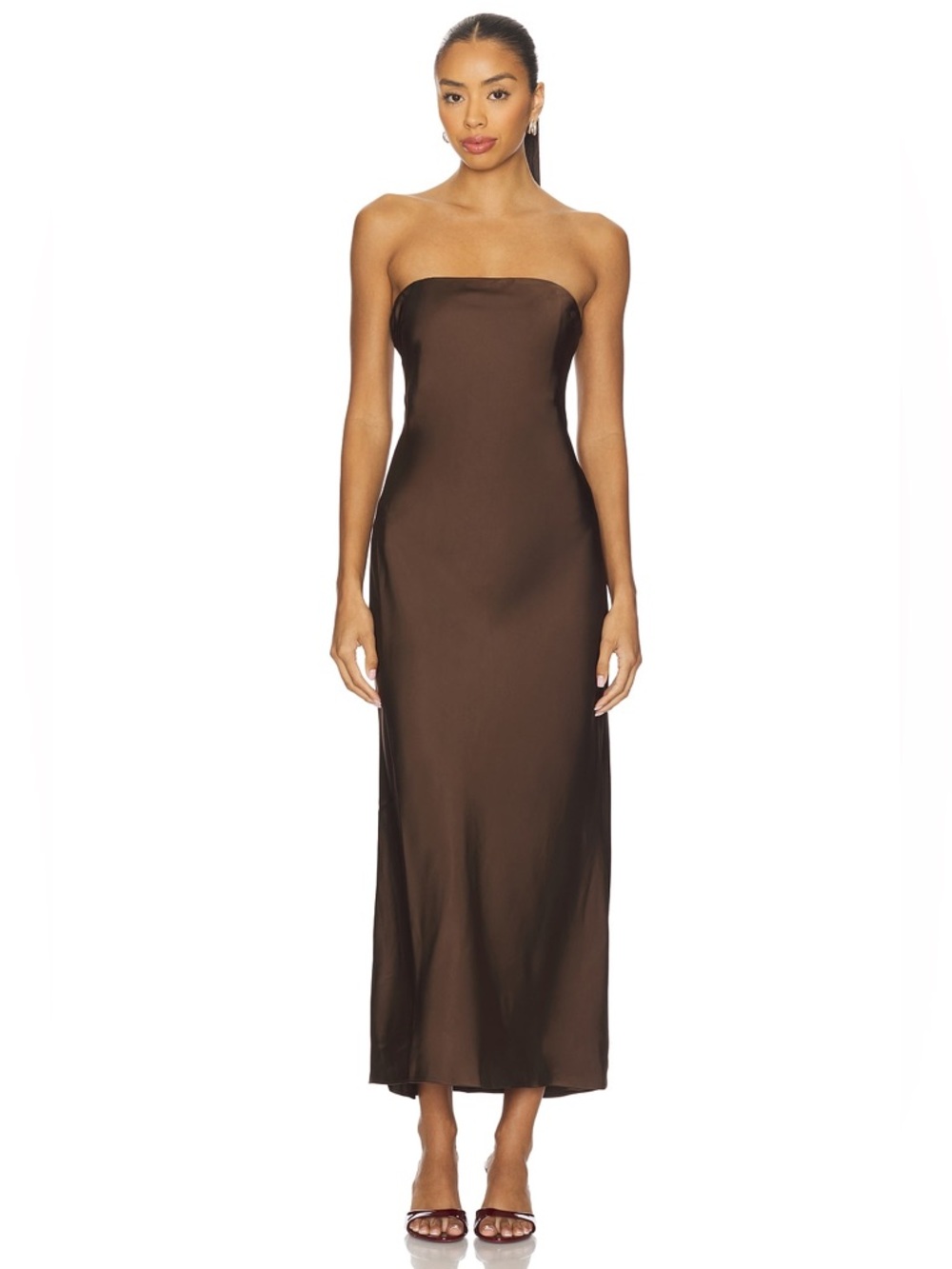 X Revolve Mel Midi Dress in chocolate brown House of Harlow 1960 New with tags S